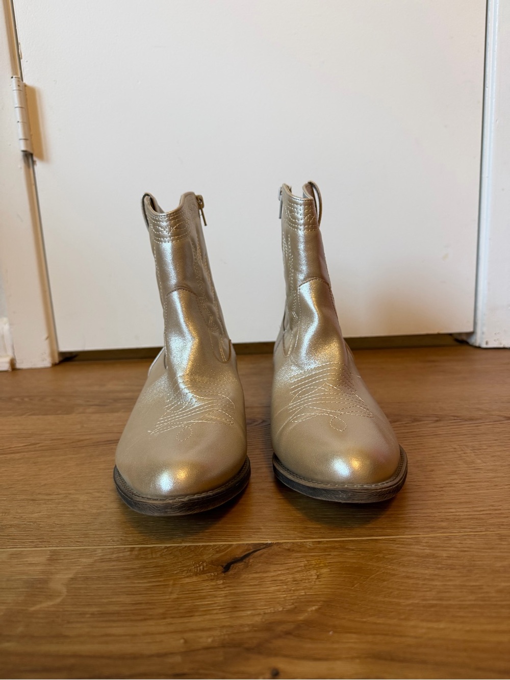 Metallic gold cowgirl boots